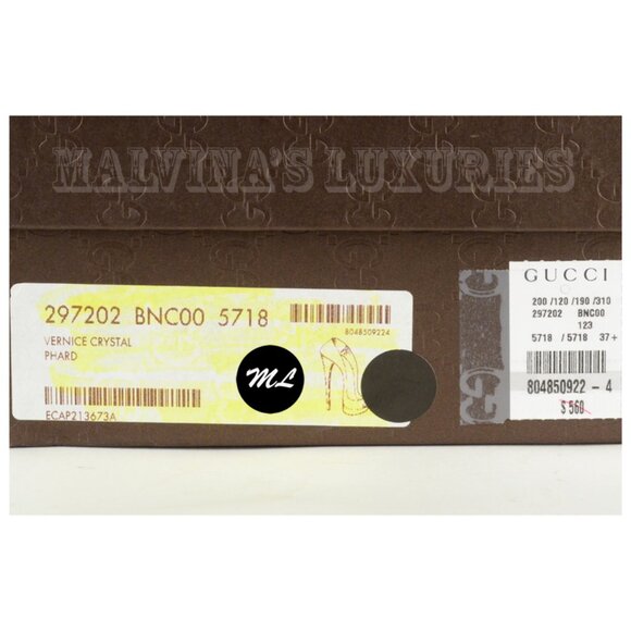 GUCCI SHOES BETTY PATENT LEATHER PLATFORM OPEN TOE PUMP PHARD sz 39.5 9.5 - Picture 11 of 11